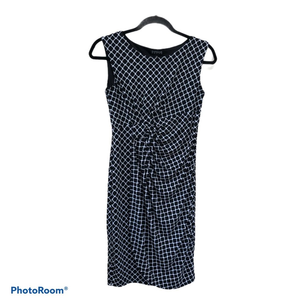 Enfocus Studio Side Cinched Black/White Dress